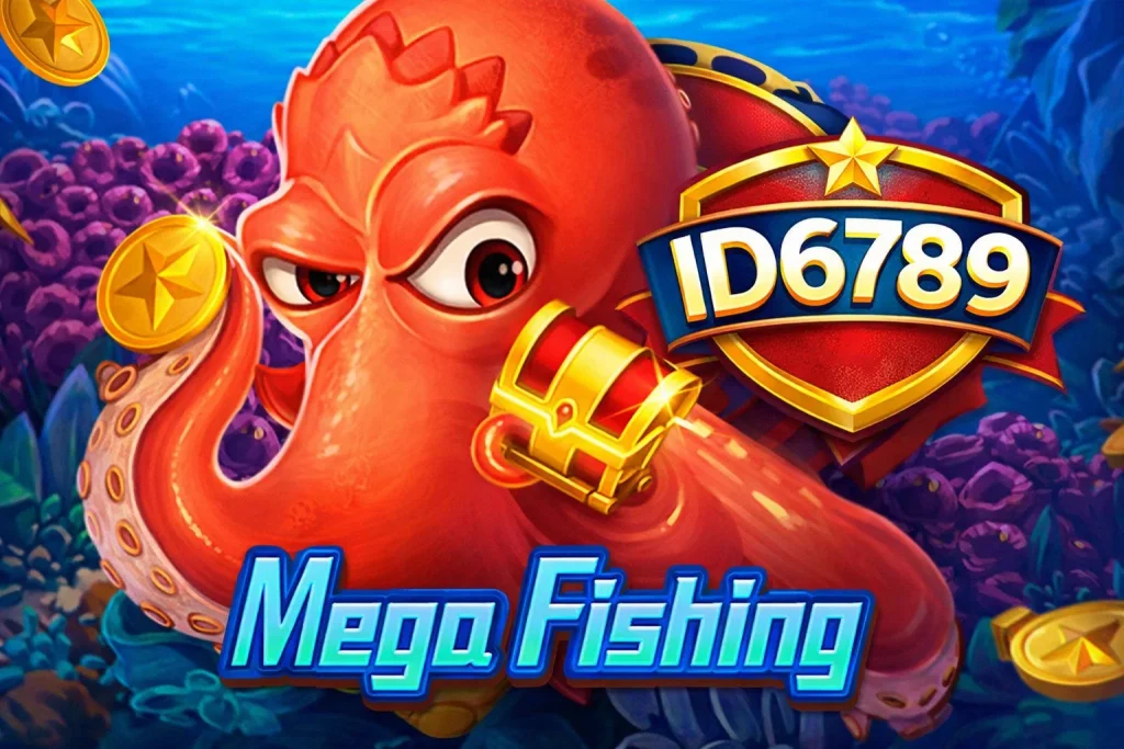 Tampilan permainan Mega Fishing dengan tema laut yang menenangkan di platform ID6789