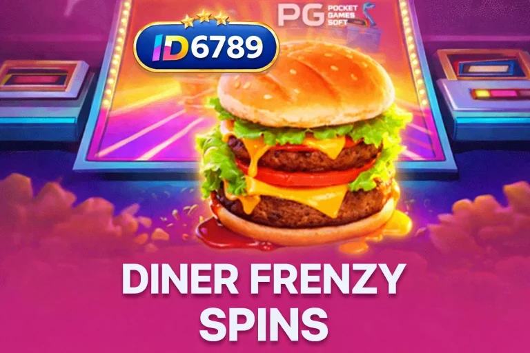 Tampilan permainan Diner Frenzy Spins bertema restoran klasik dengan visual hangat di platform ID6789